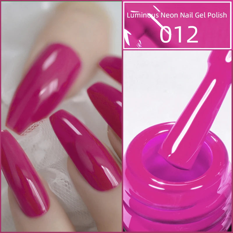 15ml Neon Luminous Gel Nail Gel Polish UV Soak off Lacquer Varnishes Summer Candy Hot Pink Green Yellow Nails Art