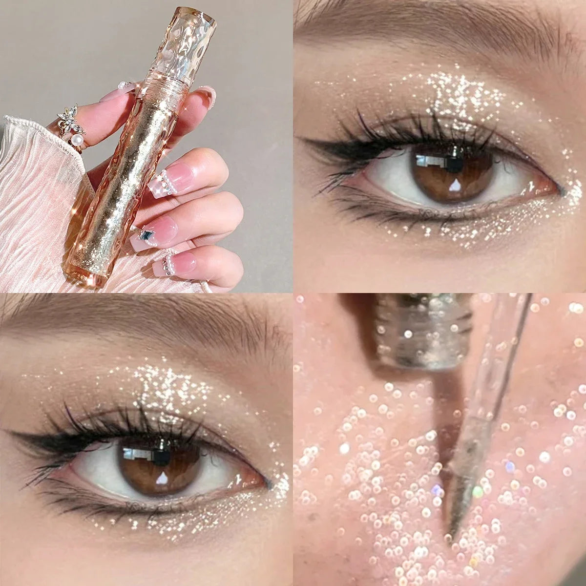 HISYI Colorful Star Flash Eyeshadow Pearlescent Sequins Brighten the Eye Silkworm Monochrome Eyeshadow Liquid High Gloss Makeup