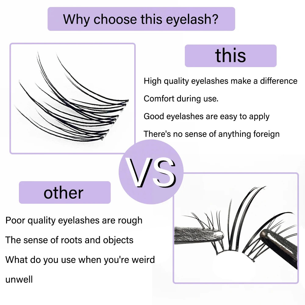 1 Box/120 Bunches segmented Fish Tail Eyelashes Individual Eyelash Cluster Natural Eyelash Extension False Lashes Makeup Tool