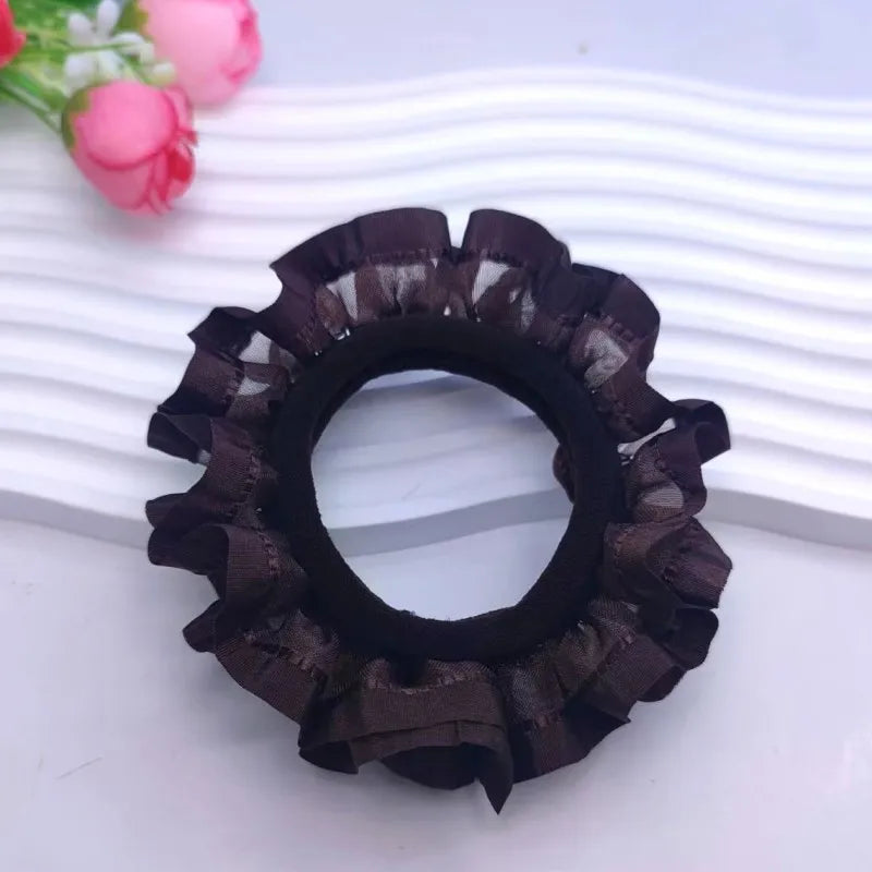 Women Lace Hair Scrunchies  Bow Hair Fantaisie Tie High Elasticity