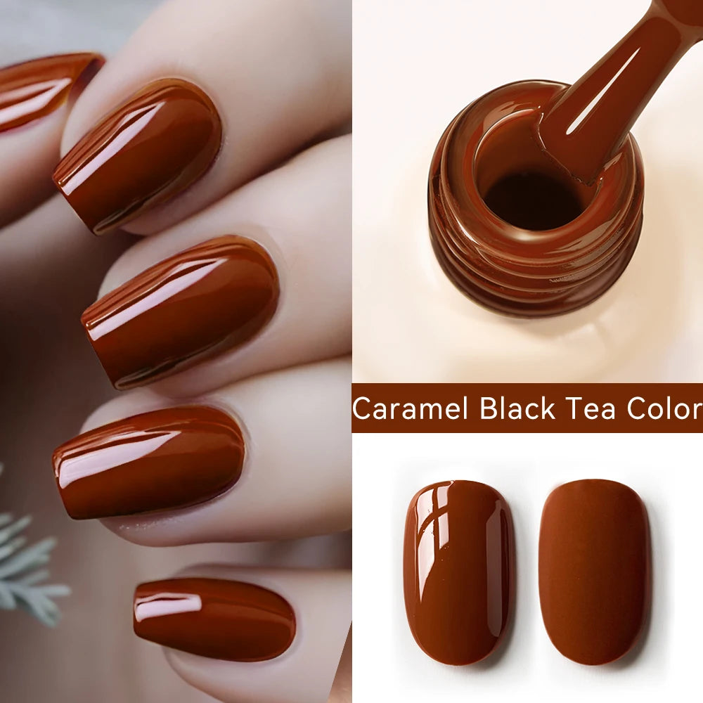 MAYCHAO Cherry Red Gel Nail Polish 12ml Glossy Semi Permanent Soak Off UV LED Frosted Gel Nails Base Painting Varnish