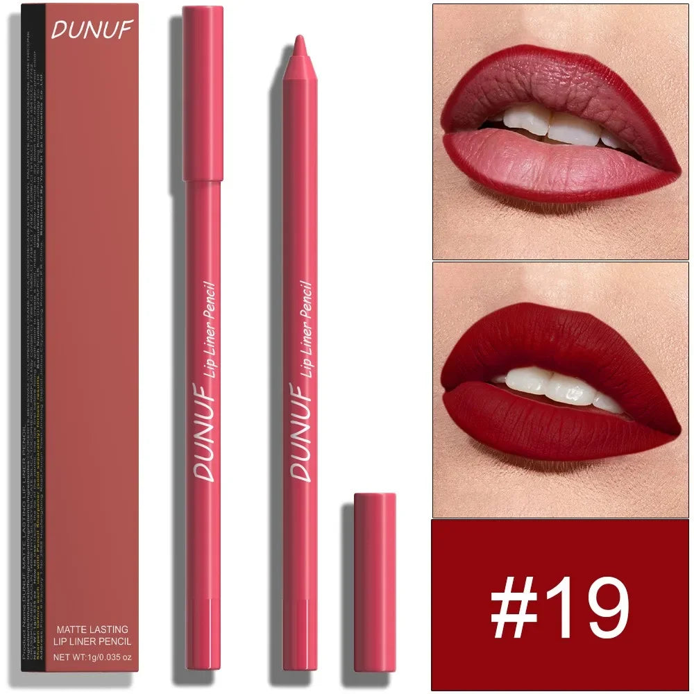 24 Colors Foaming Lipliner Durable Waterproof Soft Mist Lipstick Pen Gentle Pink Brown Purple Colors Matte Lip Contouring Pencil
