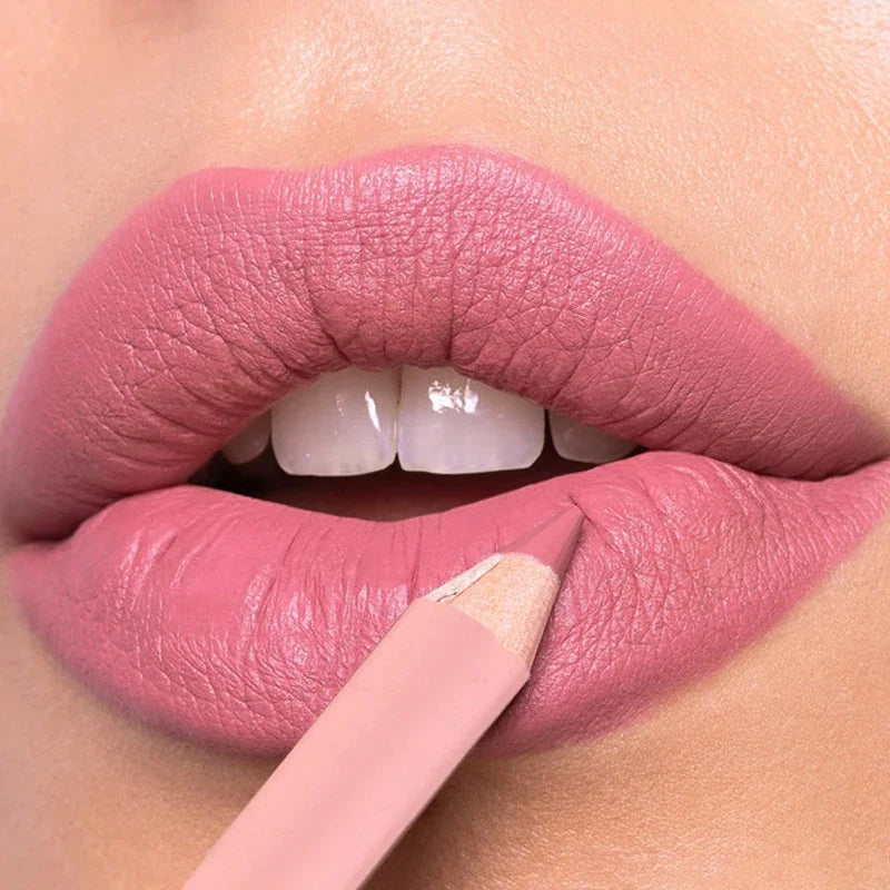 Nude Matte Lipstick Pencil Lipliner 12 Colors Waterproof Lip Liner Outline Lips Contour Makeup Matte Red Lipsticks Pen Cosmetics