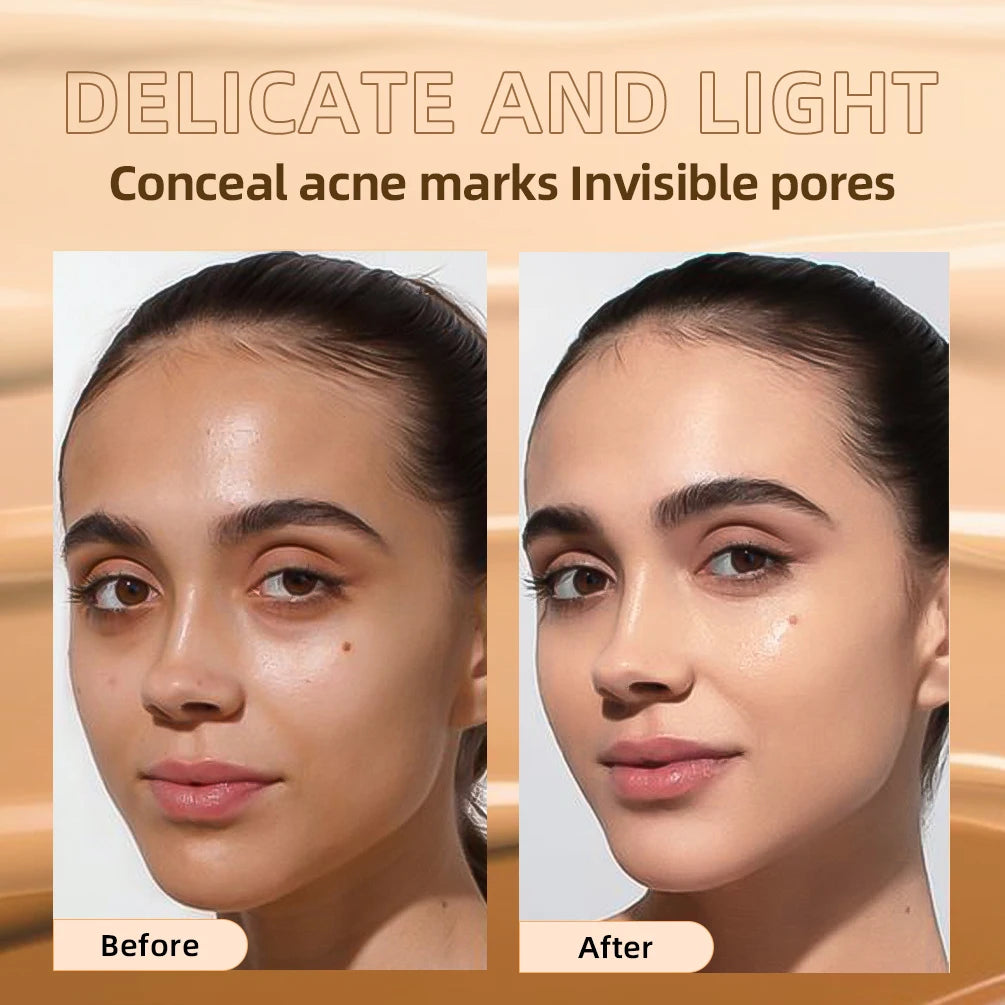 QIBEST Face Base Foundation Cream Primer Hydrating Waterproof Liquid Concealer Full Coverage Lasting Invisible Pore Face Makeup