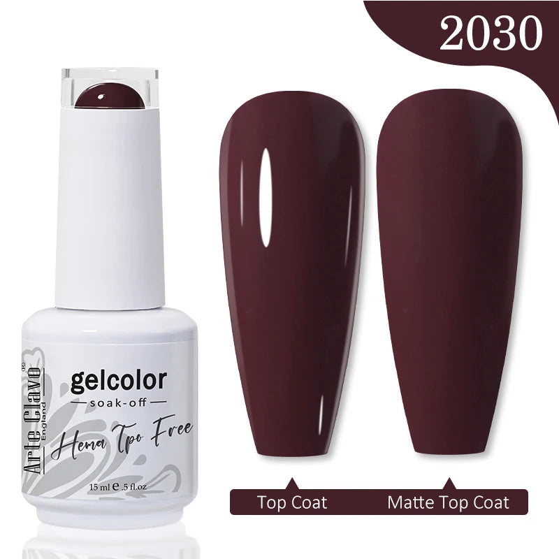 Arte Clavo 15ML Red Brown Color Gel Nail Polish Autumn Winter Nail Art Gel Nail Supplies Semi Permanent Soak Off UV Gel Varnish