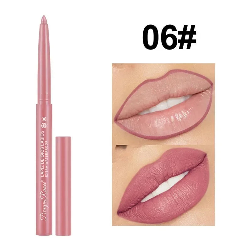Waterproof Matte Lipliner Pencil Sexy Red Contour Lip Tint Lip Stick Lasting Moisturising Non-stick Cup Lips Makeup 12Colors