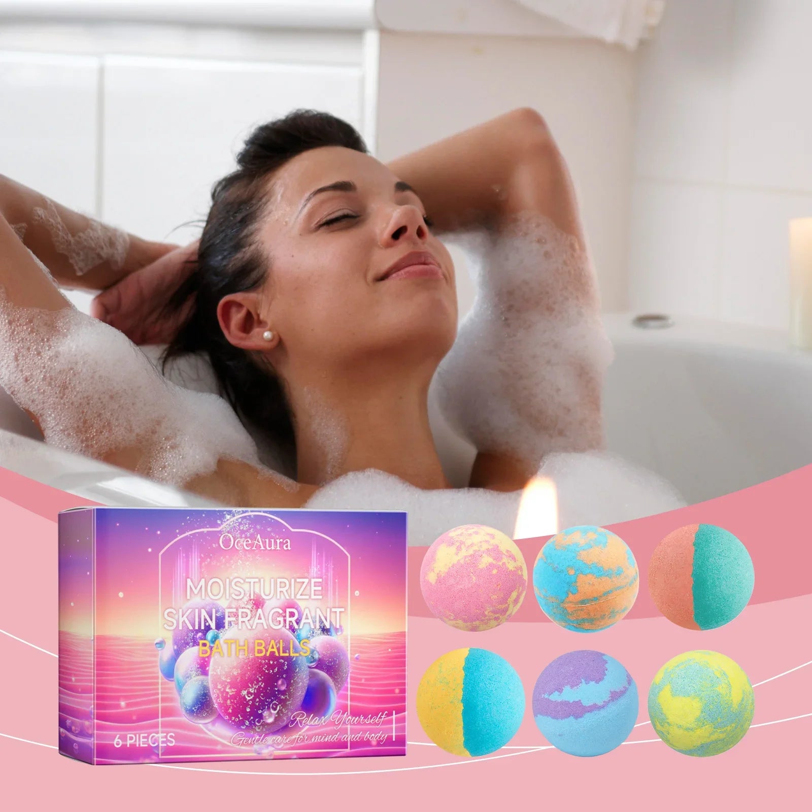 Bath Bombs For Children Adult Bathtub Bath Ball Persistent Fragrance Relieve Fatigue Stress Anxiety Relaxing Body Bath Bomb Set