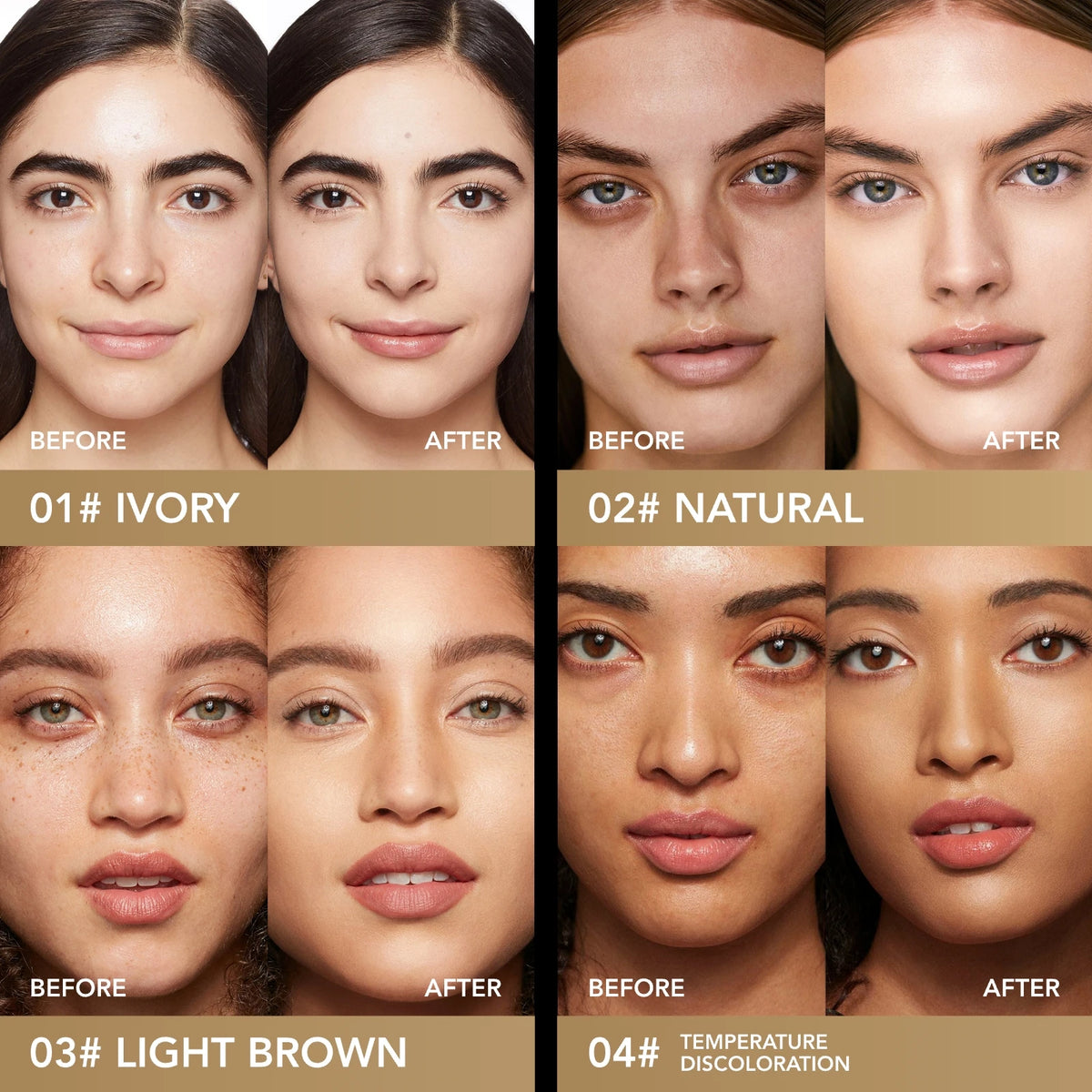 2 Pcs Liquid Foundation 3 Shades 30ml Ea. Natural Lightweight Full Coverage Long-Lasting Oil Control Concealer Base Makeup for All Skin Types