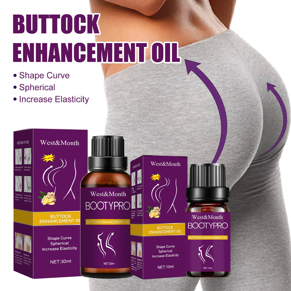 Buttock Beauty Essential Oil Butt Growth Enlargement Lifting Firming Plumper Big Ass Bigger Enhance Shaping Sexy Hip Massage Oil