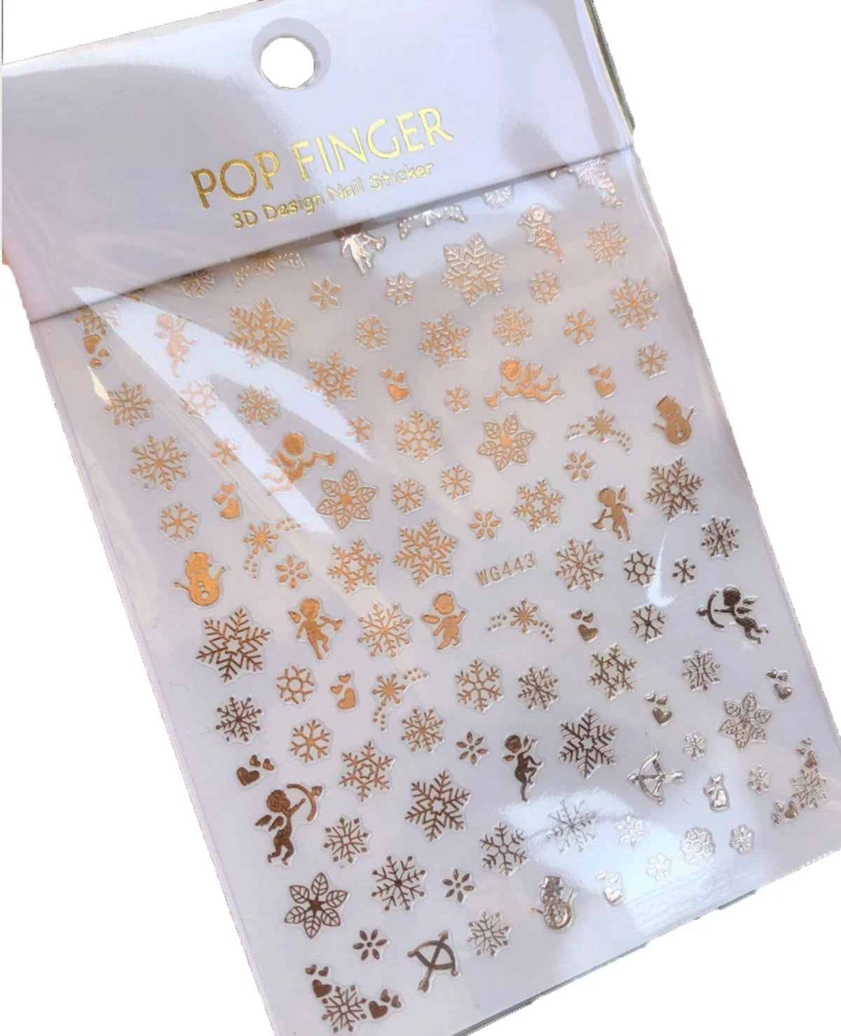 Sliver Bronzing 3D Christmas Nail Art Decoration Sticker Sparkly White Colorful Glitter Geometry Snowflake Winter Slider Foil