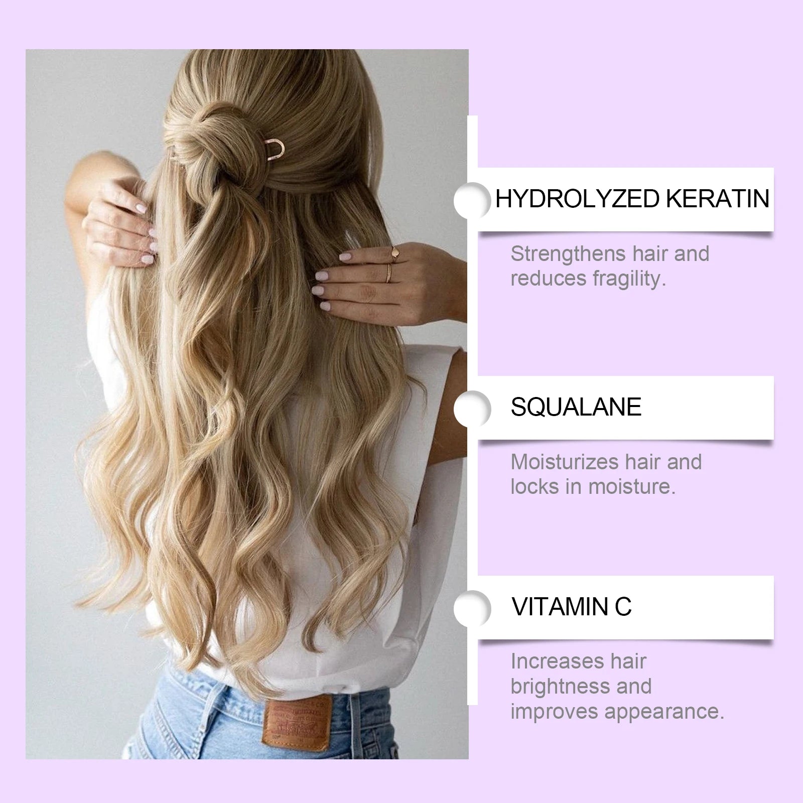 Purple Keratin Hair Mask Protein Repair Treatment For Blonde Bleached Hair Deep Hydration Nourishing Damaged Dry Frizzy Hair