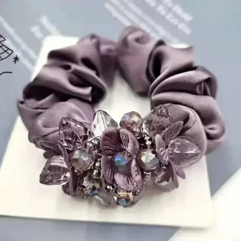 Women Lace Hair Scrunchies  Bow Hair Fantaisie Tie High Elasticity