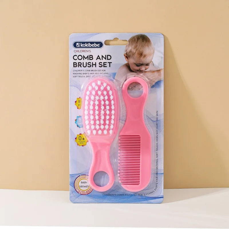 Newborn Safe Comb Brush Set: Gentle Grooming Kit for Baby Head Care, Anti-Cradle Cap with Massage Function, Bristles for Infants
