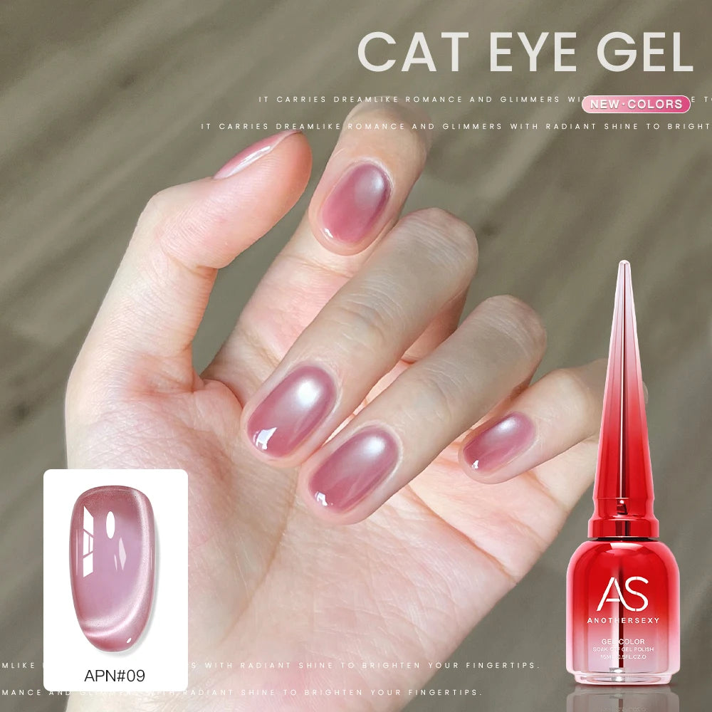 AS Colors Nude Magnetic Cat Eye Gel Nail Polish Pink UV LED Soak Off Gel Varnish Crystal Cat Eye Gel Lacquer Professional Enamel