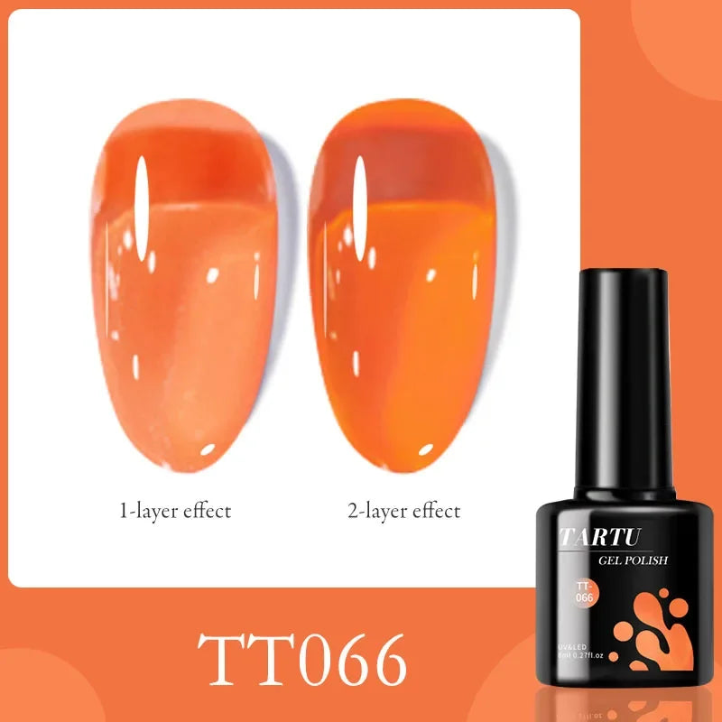 1PC 8ML Jelly Natural Gel Nail Translucent Black Pink Blue Purple Gel Polish UV/LED Soak Off Gel Polish for DIY Holiday Gift