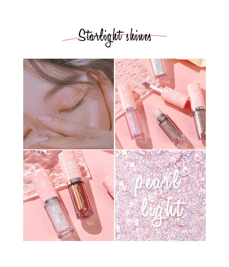 Pearlescent Glitter Liquid Eyeshadow Long Lasting Makeup Shiny Eye Shadow Eyeliner Silkworm Pen Brighten Cosmetics Highlighter