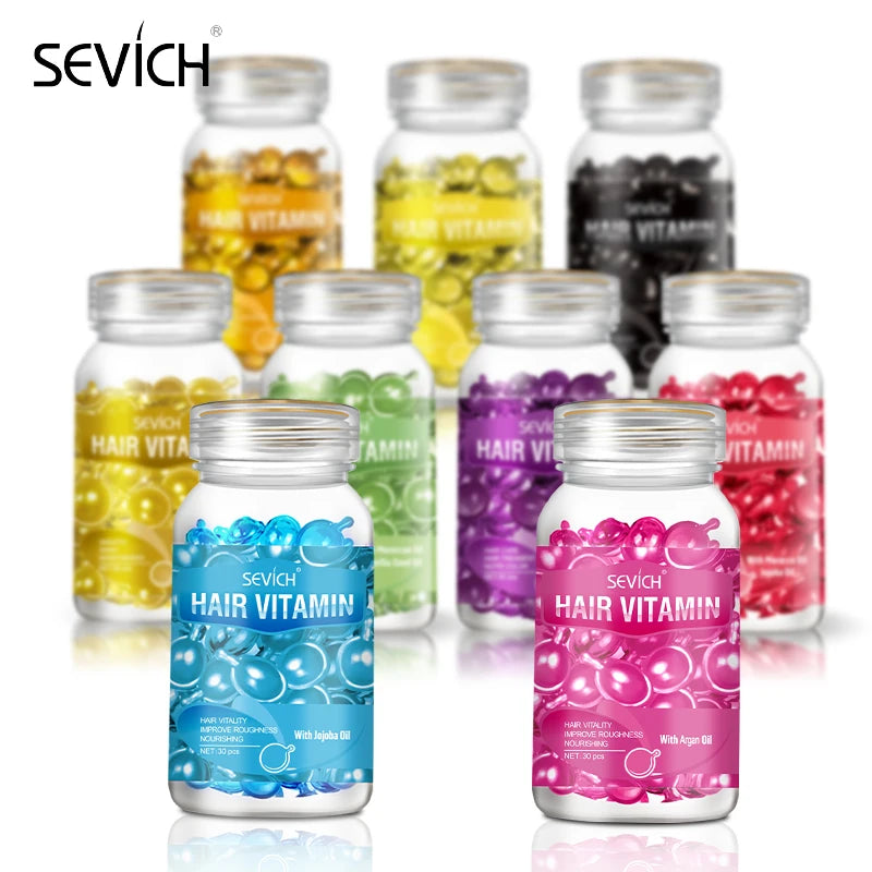Sevich Hair Vitamin Capsule Keratin Oil Repairs Damaged Hair Anti Hair Loss Moroccan Oil Smoothing Hair Essence Mix Hair Capsule