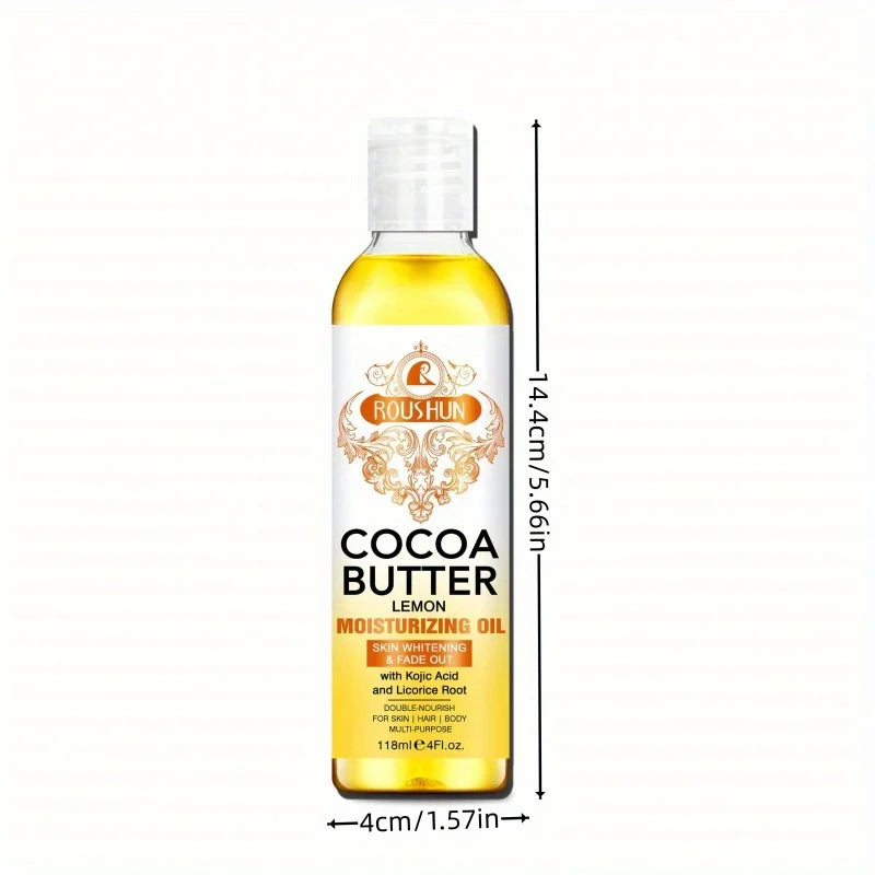 118ML Cocoa Butter Body Oil Skin Care Oil Moisturizes and Nourishes Skin Large Capacity Full Body Essential Oil