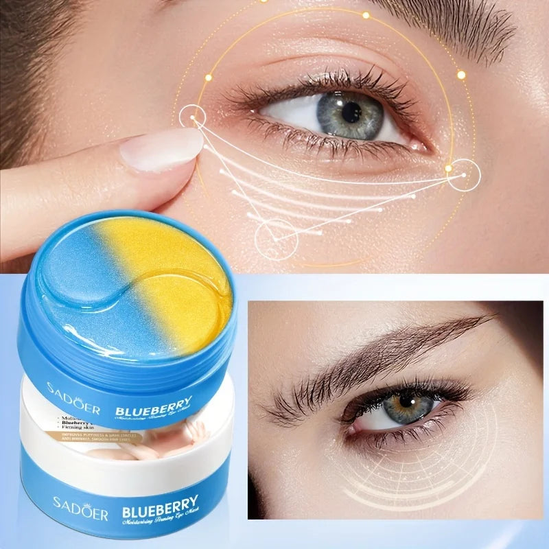 Blueberry Eye Mask,Nourishing And Moisturizing Eye Light Beige,Hydrating Eye Mask 30pairs/bottle-1 bottle