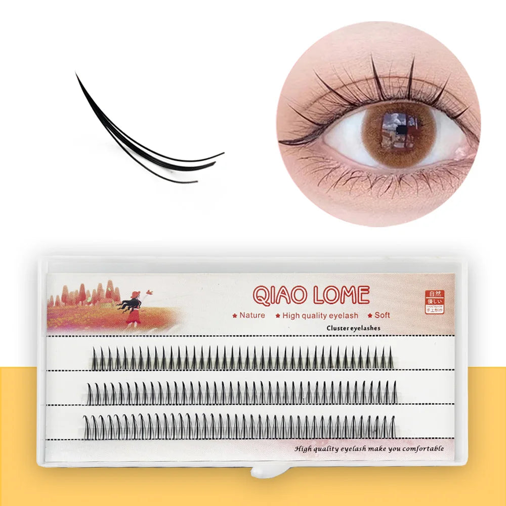 1 Box/120 Bunches segmented Fish Tail Eyelashes Individual Eyelash Cluster Natural Eyelash Extension False Lashes Makeup Tool