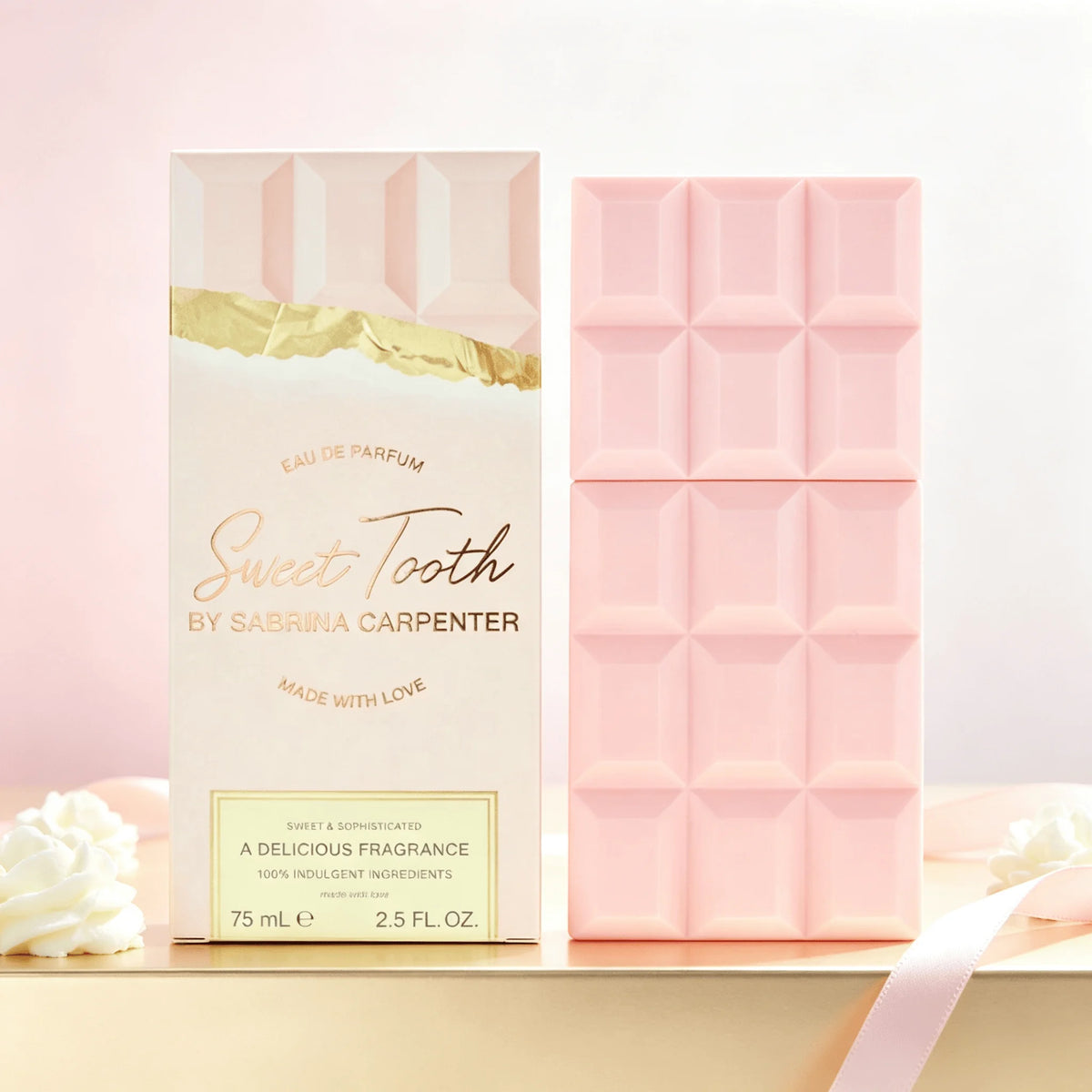 Sabrina Carpenter Sweet Tooth Eau de Parfum For Women Pink Chocolate Bar Shaped Bottle Luxury Gift Box Gourmand Vanilla Chocolate Scent Long Lasting Sweet Creamy Ladies Perfume Spray 75ml