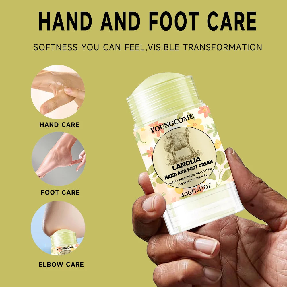 Foot Care Cream Stick Dry Cracked Feet Heel Gentle Exfoliation Softening Skin Ultra-Hydrating Hand Foot Cream Foot Balm