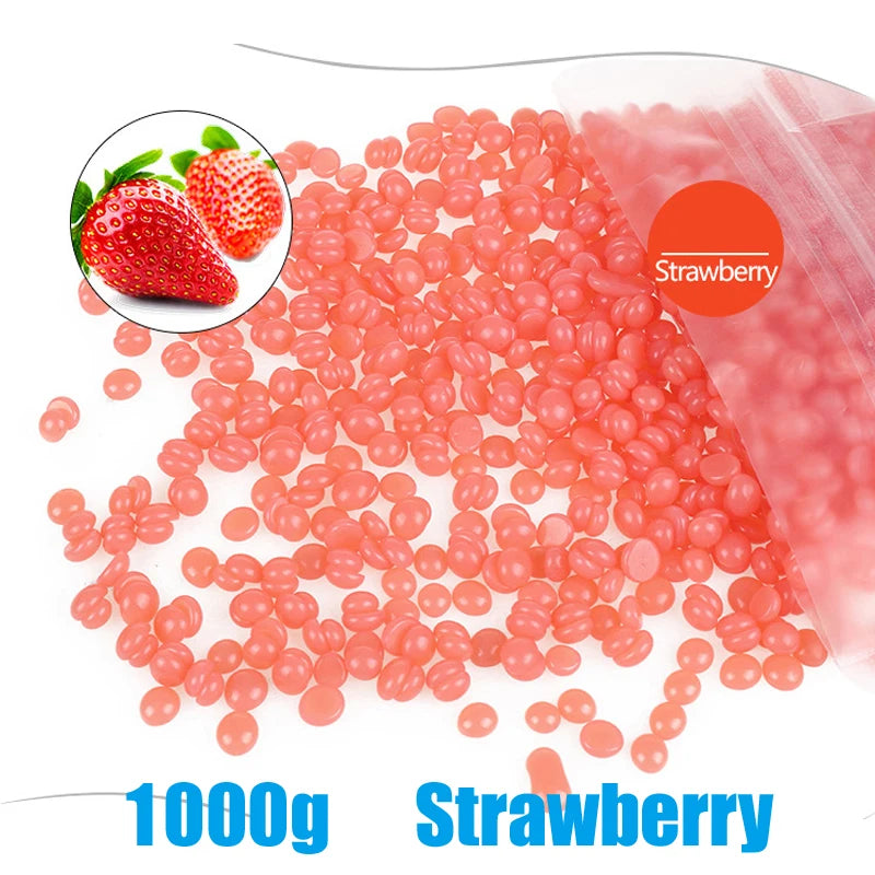 1000g Hot Film Painless Waxing Beads Depilatory Wax Beans Hard Wax Beans Heating Wax Machine Bikini Face Body Hair Removal