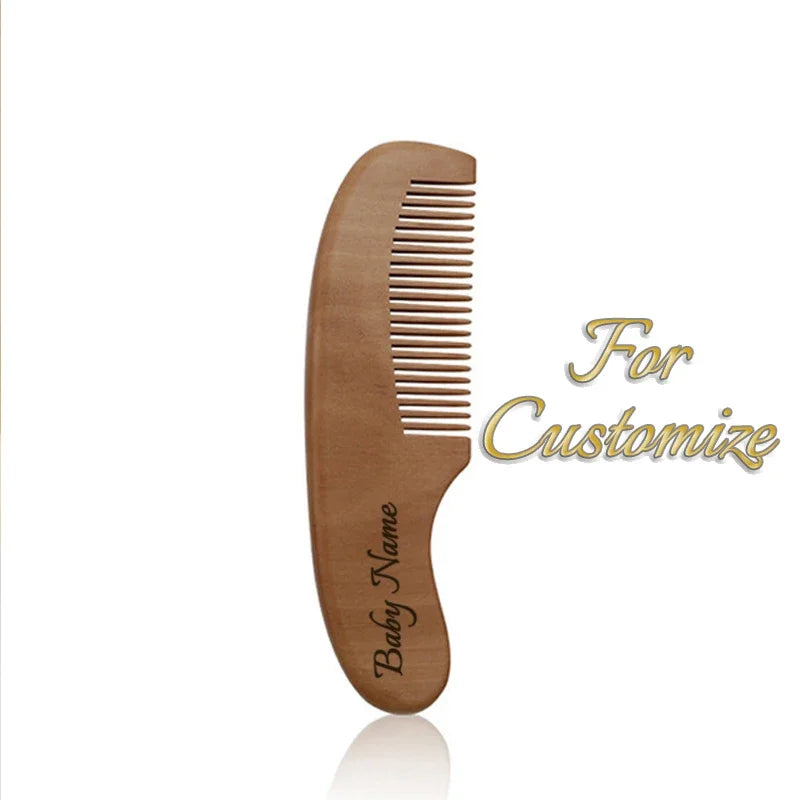 Wooden Baby Brush Wool Comb New Born Hair Brush Infant Head Massager Bath Brush Comb for Kids