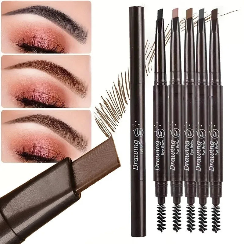 Double-headed Eyebrow Pencil Extremely Fine Waterproof Eyebrow Enhancers Long Lasting Brow Cosmetics Professional Brow Makeup