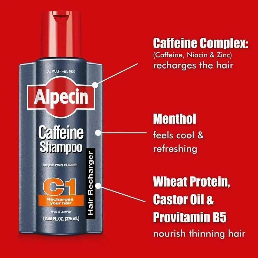 Germany Alpecin C1 Caffeine Shampoo Anti Hair Loss Oil Control Dandruff Removal Deeply Cleanses Hair Follicles Repair Hair