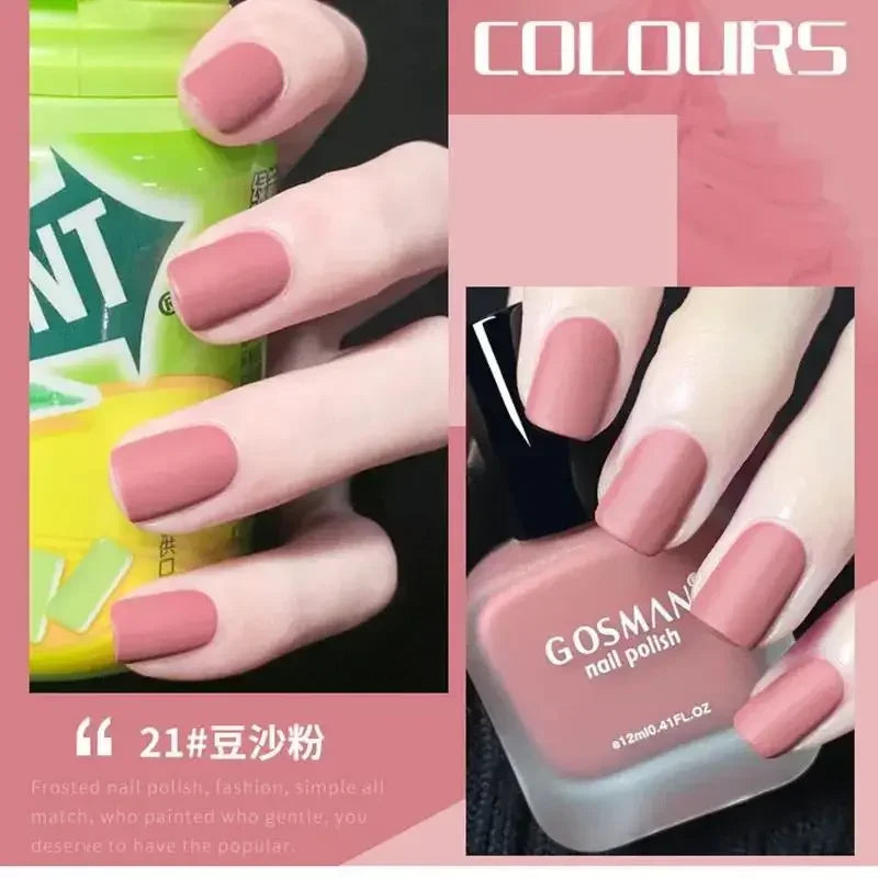 12ml Frosted Nail Polish Quick Dry Long Lasting No Baking Matt Semi-permanent Nail Art Nail Gel Varnish Manicure Tools