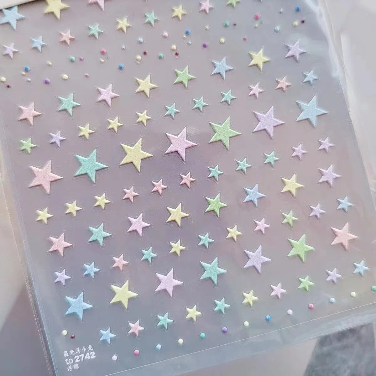 5D Kawaii Ink Wash Fairy Fox Dragon Loong Nail Art Stickers Cartoon Star Animals Backglue Nail Decoration Decals Accessories