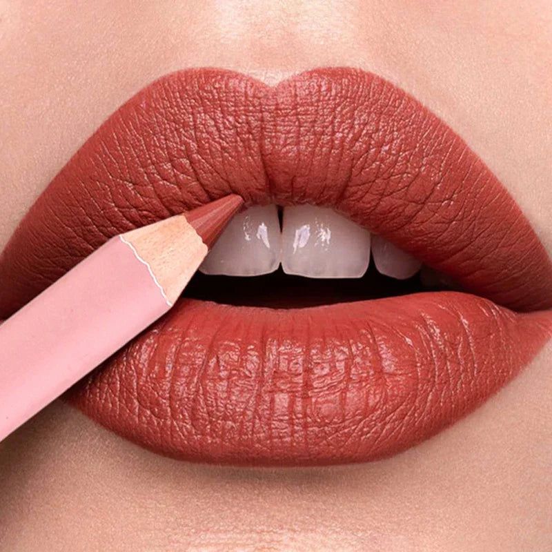Nude Matte Lipstick Pencil Lipliner 12 Colors Waterproof Lip Liner Outline Lips Contour Makeup Matte Red Lipsticks Pen Cosmetics