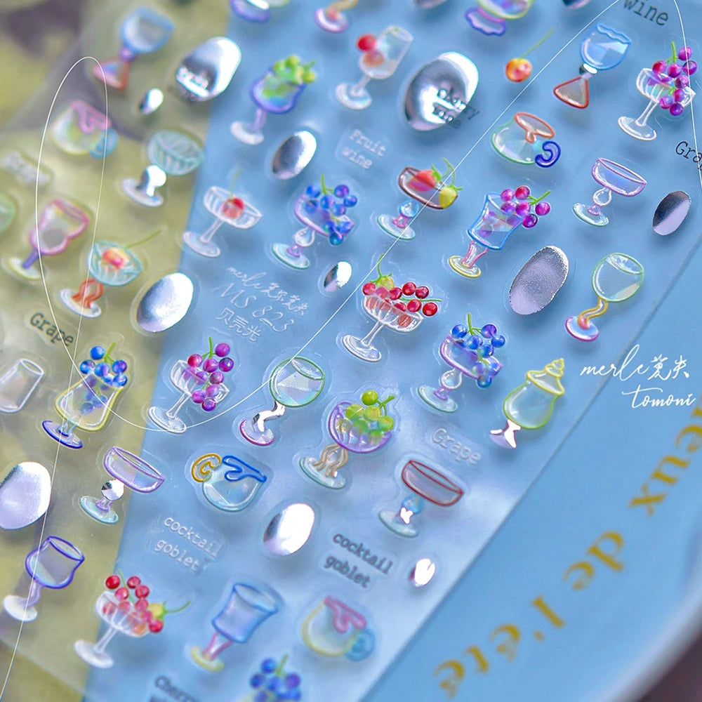 1pcs 5D Japanese Kawaii Nail Art Stickers Cute Rabbit Dog Slider Nail Decorations Decals Self-Adhesive Manicure Accessories DIY