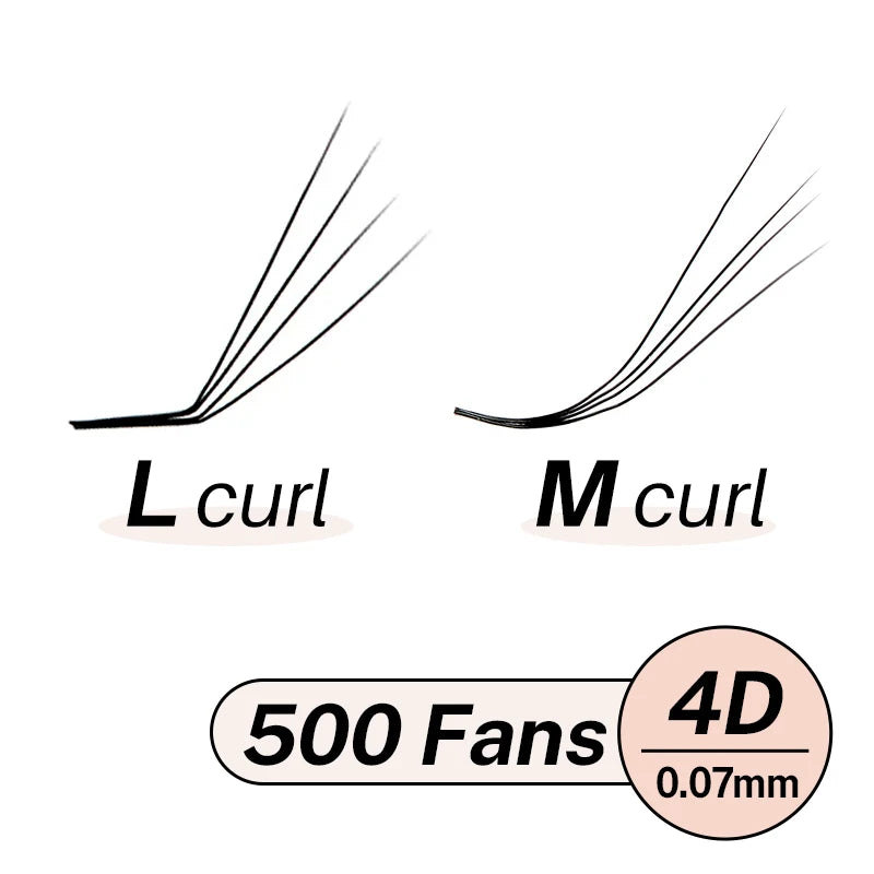 M L Curl Loose Premade Volume Fans for Eyelash Extension Promade Fans Prefact Bouquet Eyelashes 3D to 10D Pre Made Loose Fans