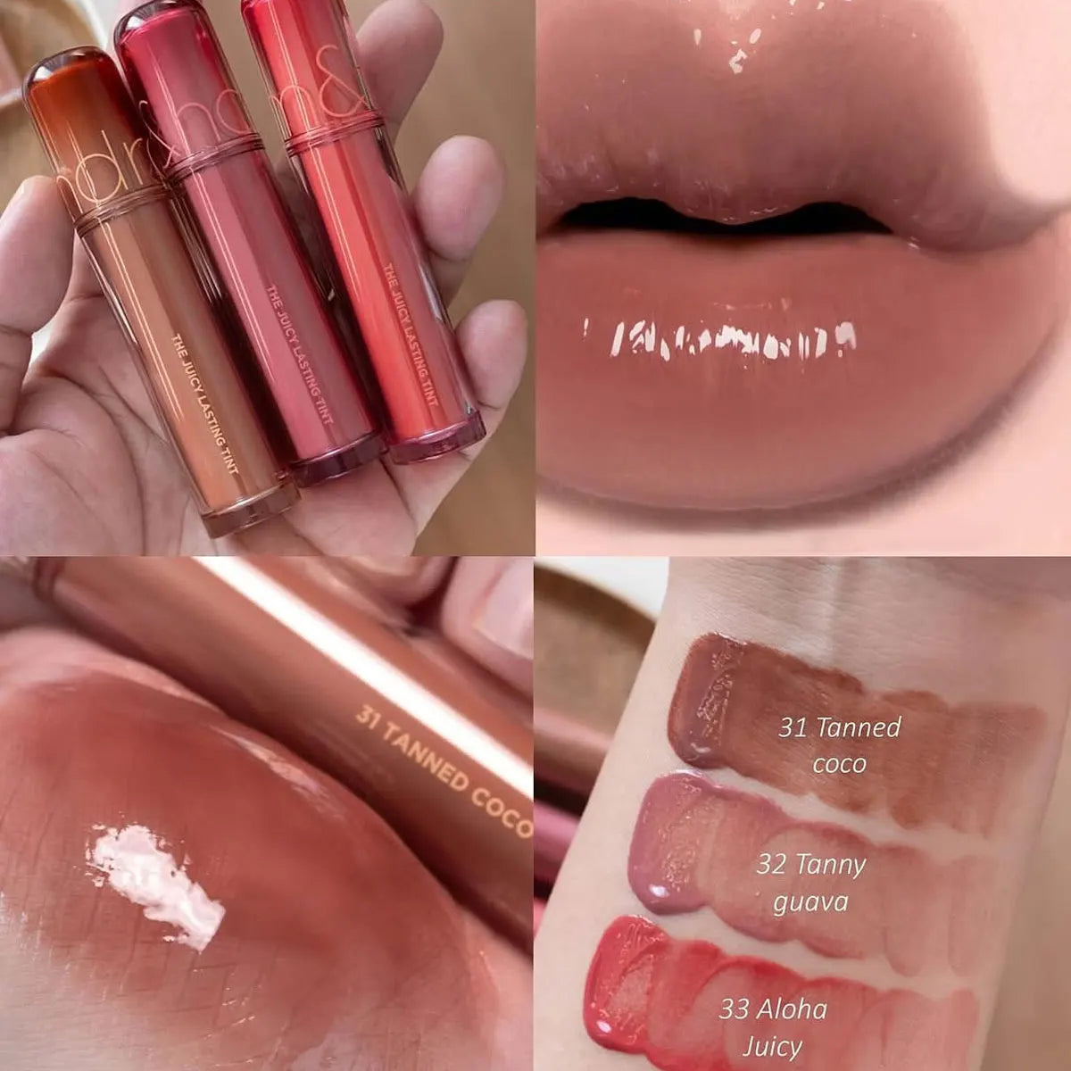 rom&nd THE JUICY LASTING TINT-10 Shades,Mirror Shine Finish,Lip Gloss,Luxury Makeup,Korean Cosmetic,K-Beauty,Korean Makeup