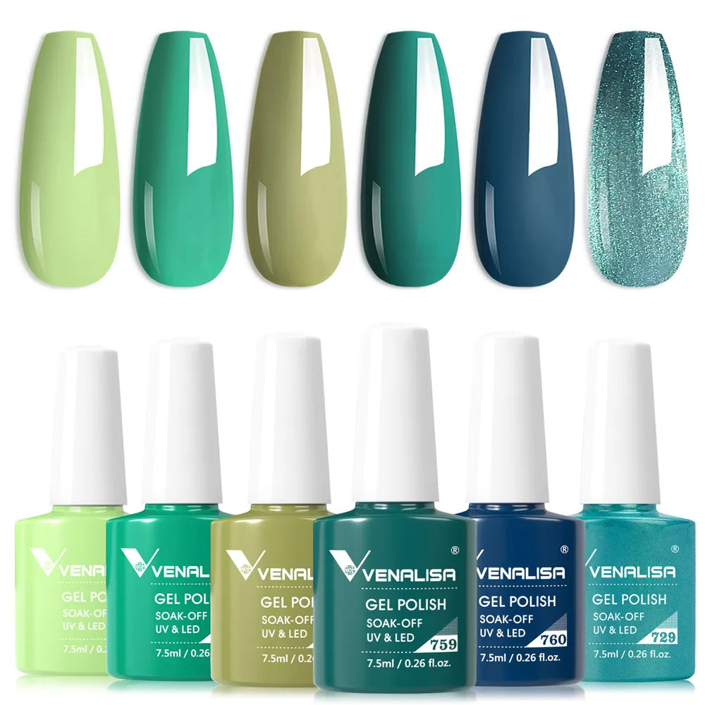 Venalisa Nail Gel Polish Kit HEMA TPO FREE Nude Pink Color Collection Self Leveling Full Coverage Nail Manicure Set 6Pcs Kit