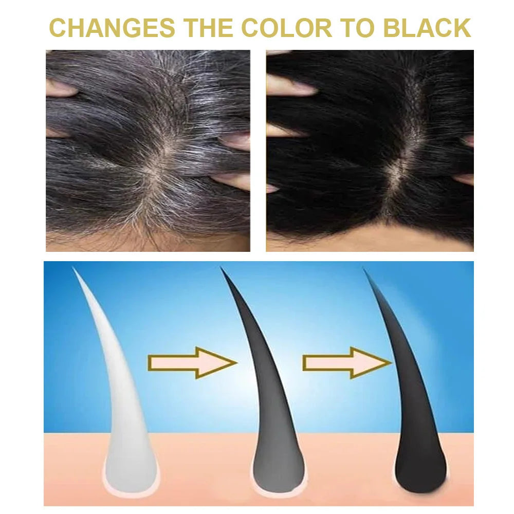 Polygonum Multiflorum Hair Shampoo Cover Gray White To Black Cleaning Dandruff Relief Itch Moisturizing Herbal Darkening Shampoo