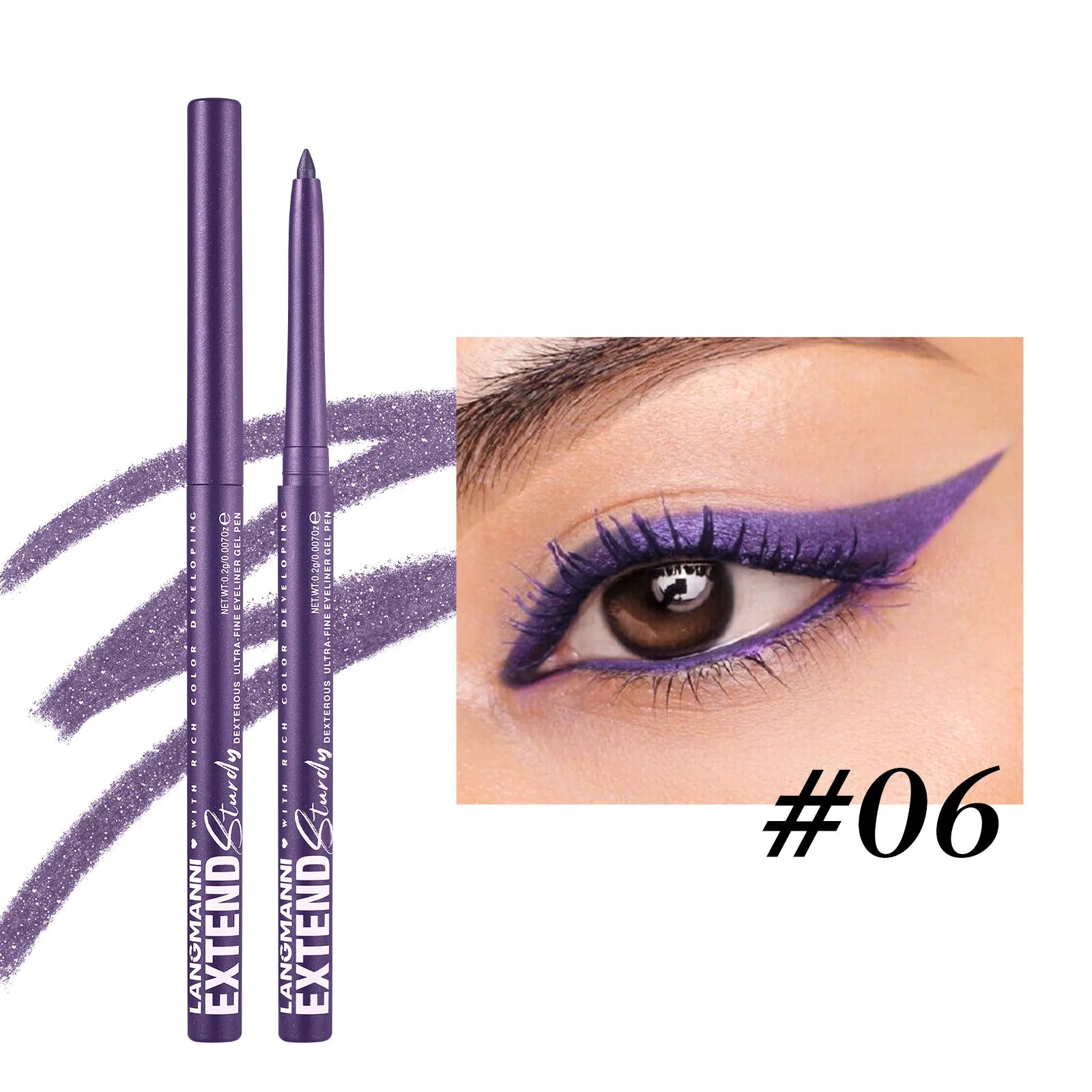 Matte Glitter Gel Eyeliner Pencil Smooth Waterproof Blue Purple Eyeliner Fast Dry Matte Eye Liner Pen Long Lasting Eyes Makeup