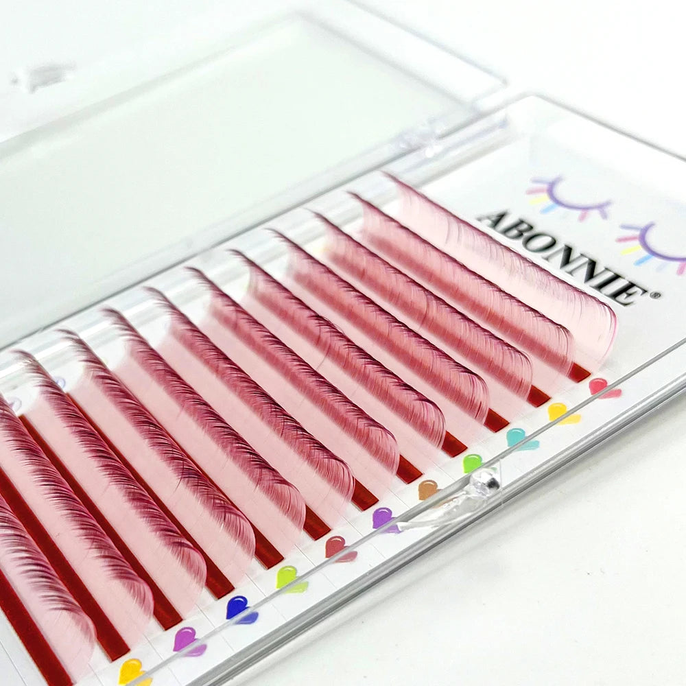 ABONNIE Ombre Colored Classic Volume Eyelash Extensions Handmade Fluffy Colored Lashes Volume Supplies