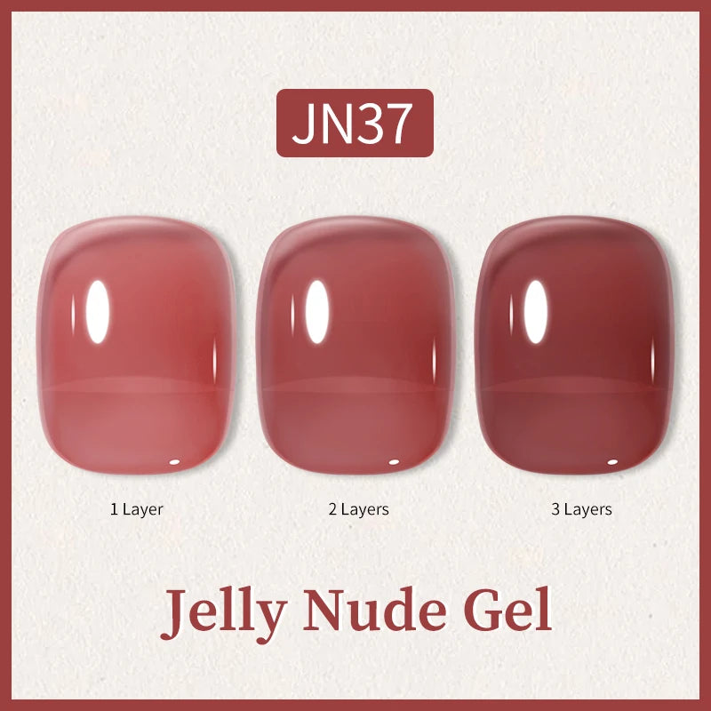 BORN PRETTY 10ml Glitter Pink Nude Jelly Nail Gel Polish Varnis Semi-permanent Sheer Translucent UV LED Soak Off Gel Polish