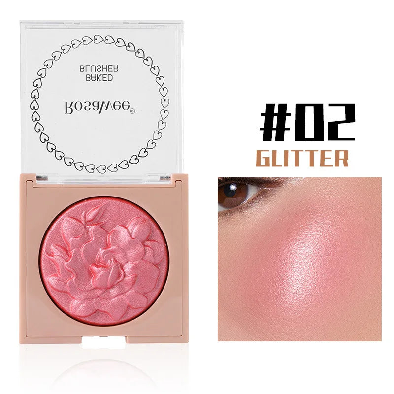 Multi-Color Glossy Blush Highlighter, Baking Process, Moisturizing and Glossy Makeup Effect, with Pearlescent Brightening Effect