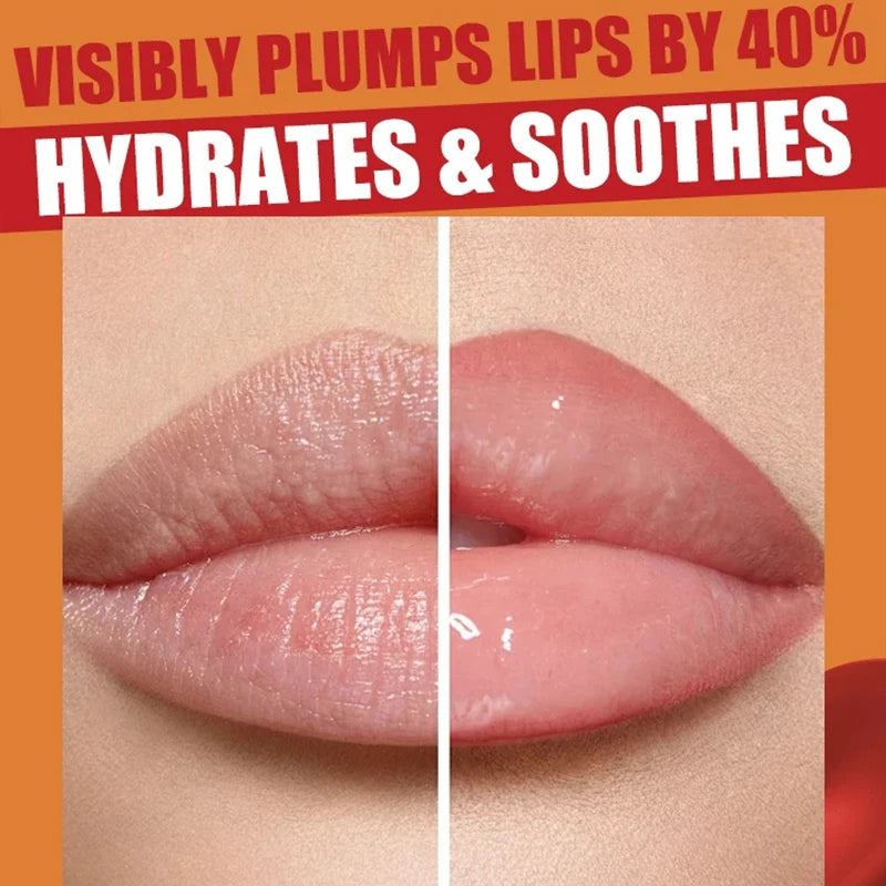 MLSMILE Duck Lip Plump Lip Oil Moisturizing Lip Gloss Mirror Water Nature Long-Lasting Gloss Pearl Lip Glaze Set