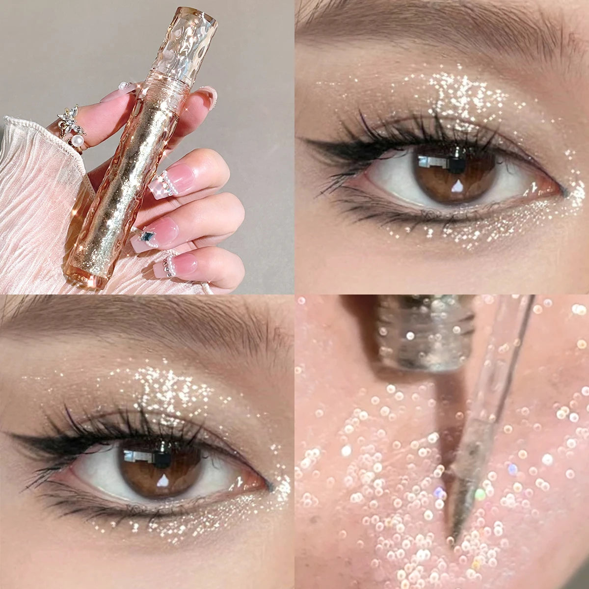 Halloween Glitter Eyeshadow Liquid - Glossy glitter long-lasting singlecolor tiny sparkling shimmer eyeshadow for festive makeup