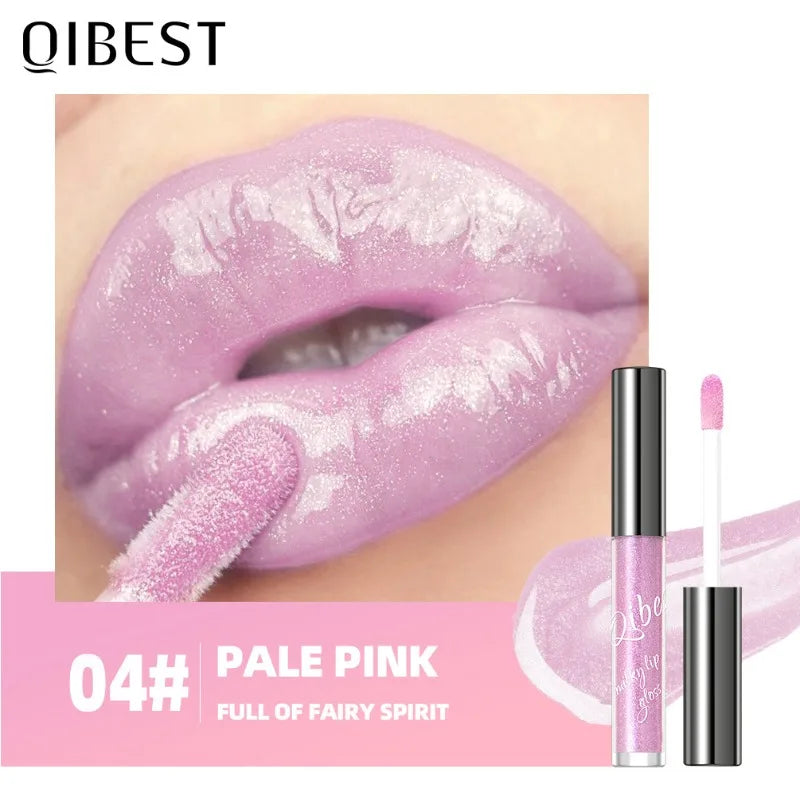 Water Light Mirror Glitter Lip Gloss Long Lasting Moisturizing Pearlescent Fine Sparkling Jelly Lip Tint Lips Makeup Cosmetics