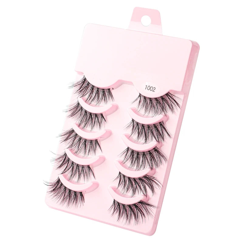 3/5 Pairs 3D Faux Mink Hair Soft Eyelashes Natural Thick Long False Eyelashes Dramatic Fake Lashes Handmade Eyelashes Faux Cils
