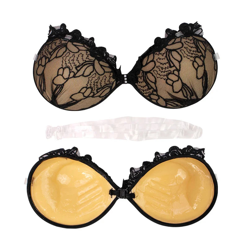 3CM Thick Lace Silicone Bra Invisible Self Adhesive Waterproof Tape Push-Up Anti-Slip Breast Lift Pasties Silico Nipple Stickers