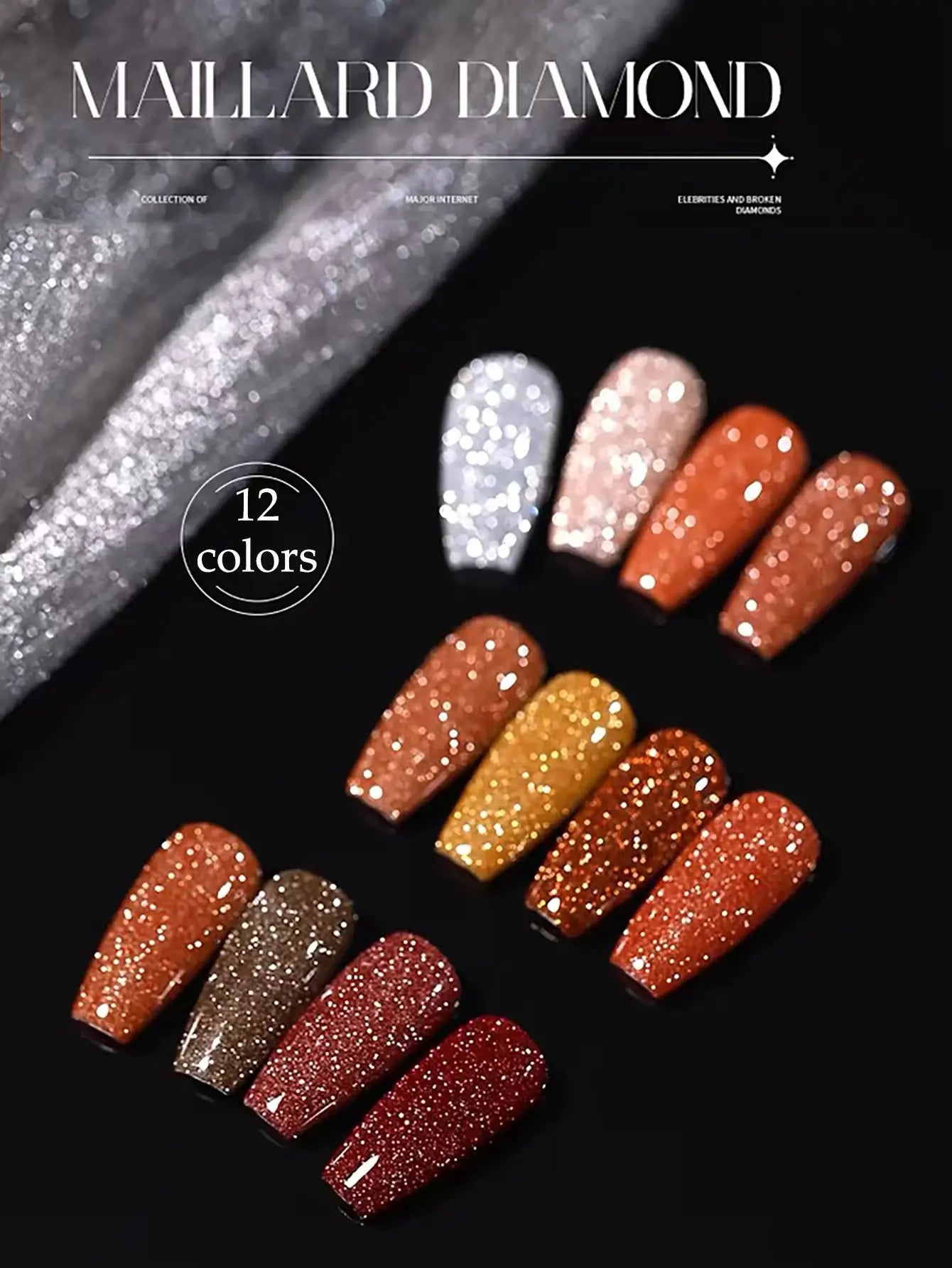 MIANEL 12ML Rock Sugar Crushed Diamond Gel Nail Polish Pink Glitter Nail Polish Top Selling Pink Nails Summer Nails 1-12pcs