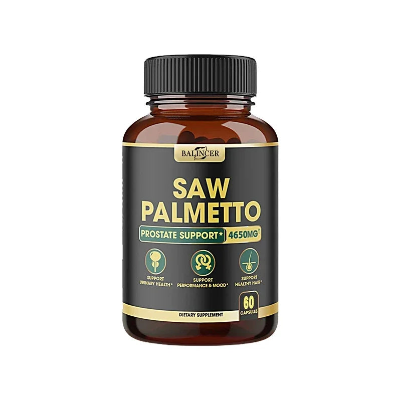 Balicer Saw Palmetto Capsules for Men's Prostate Health, Hair Growth, Urinary Tract Health, Non-GMO Gluten-Free