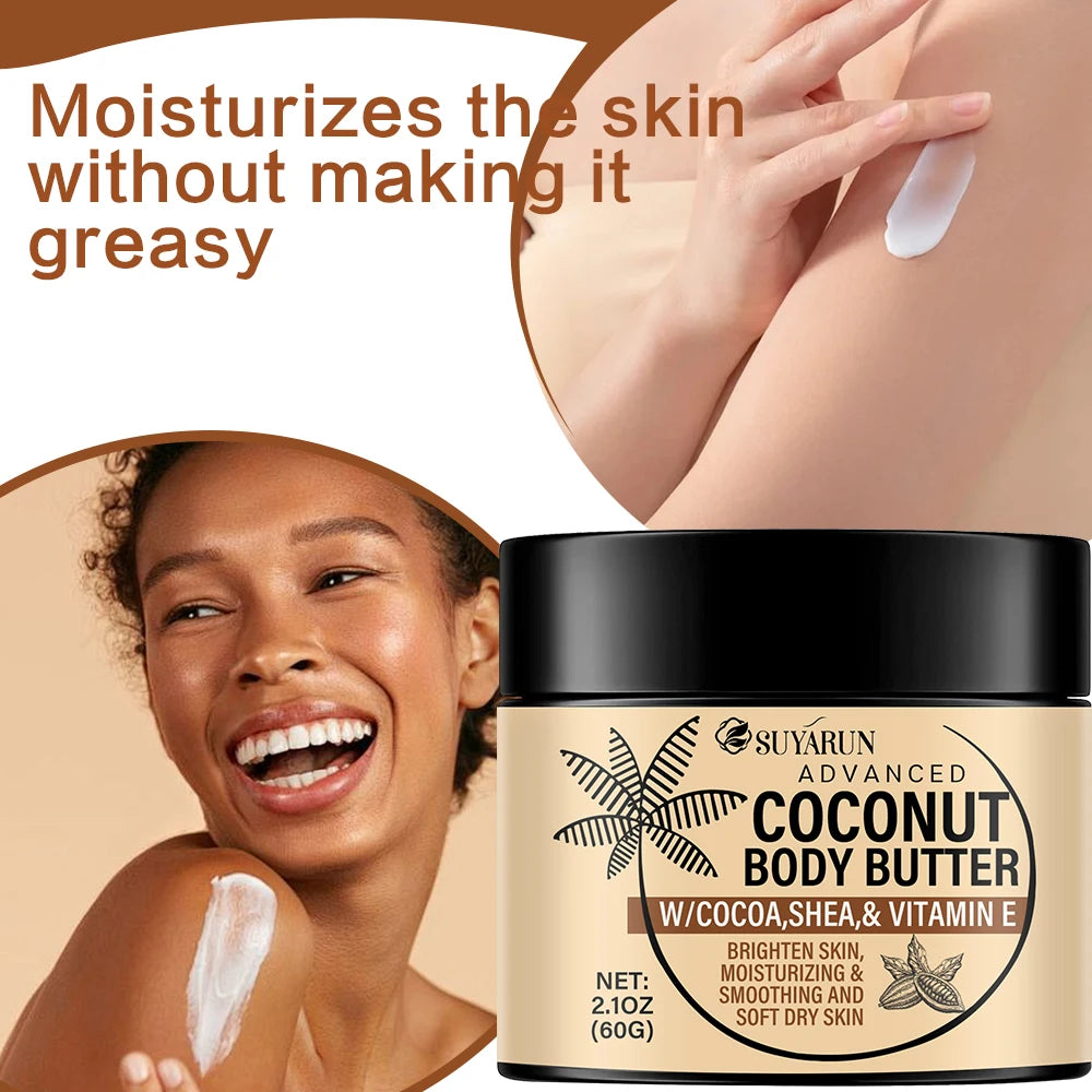 SUYARUN Deep Moisturizing Cream for Dry Skin, Organic Hydration with Coconut Oil, Fast Absorbing, 24 Hour Nourishing.